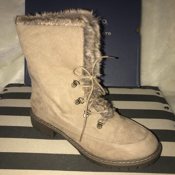 New 2 way Wear GH Bass Faux Suede Fur Boots Taupe - Picture 4 of 8